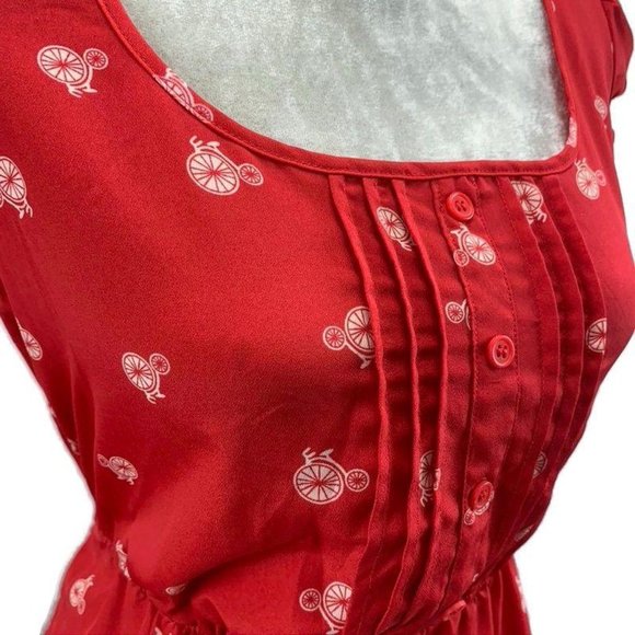 Xhilaration Elastic Waist Bicycle Print Dress S - Picture 3 of 8